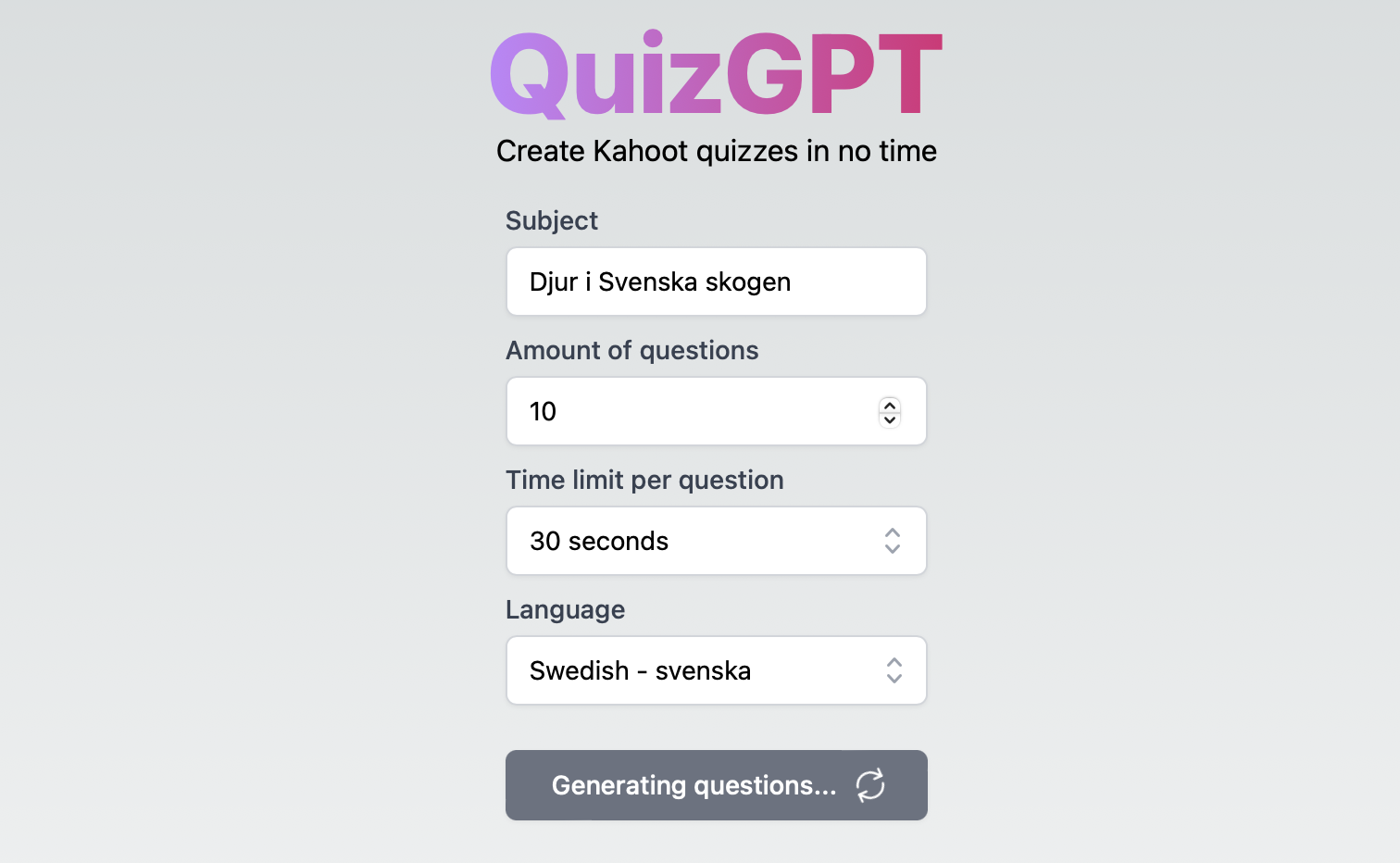 Cover Image for QuizGPT - Skapa ett quiz med AI!